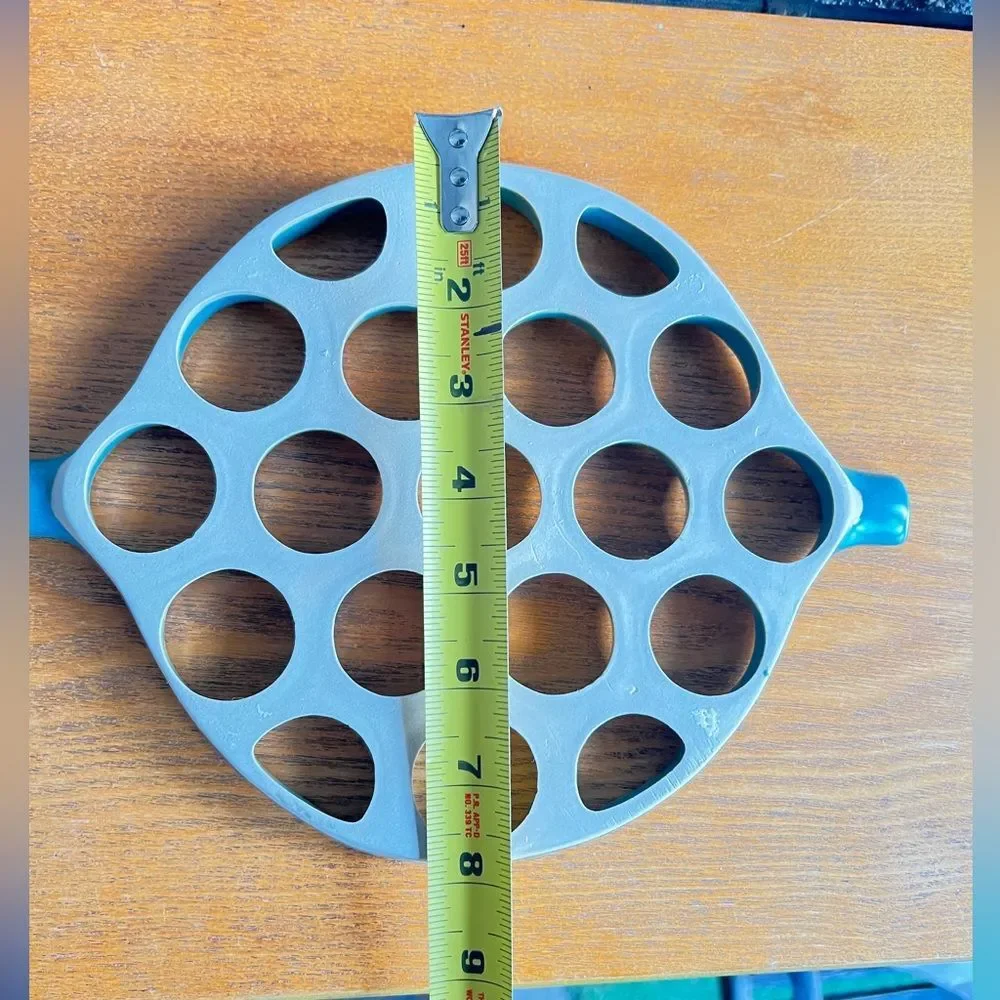 Honeycomb Pottery Trivet Teal Blue Color